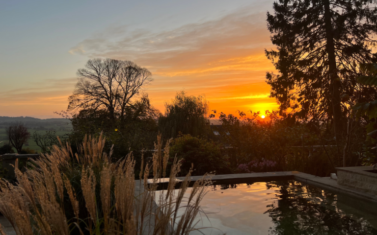 The Pool at Sunset at Torside Health and Wellness Retreat