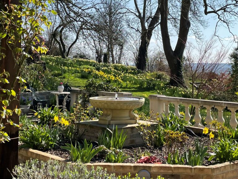 Fountain in the grounds of Torside Health and Wellness Retreat