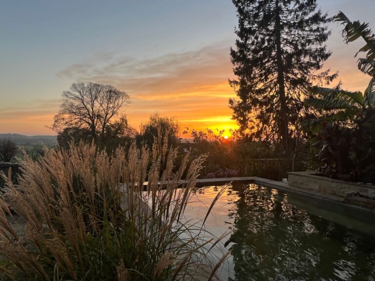 Torside Health and Wellness Retreat Pool at Sunset